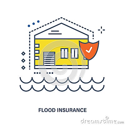 Concept of flood insurance Vector Illustration