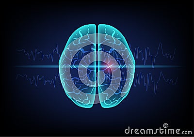 Concept of focal seizure and human brain. Vector Illustration