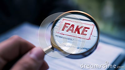 Concept of Fraud Detection and Authenticity Verification in various critical situations and sectors Stock Photo