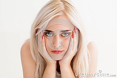 The concept of frustration,fatigue, sadness Stock Photo