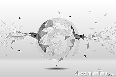 Polygon particle build to sphere Stock Photo