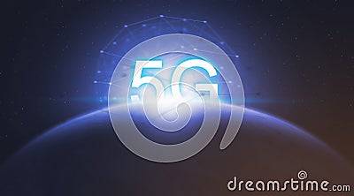 Concept 5G networking technology, wireless systems and internet of thing. Stock Photo