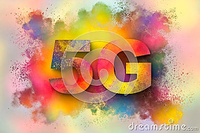 Concept of 5G technology network, high-speed mobile Internet, new generation networks. creative background . Stock Photo