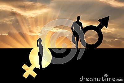 Concept of gender inequality Stock Photo