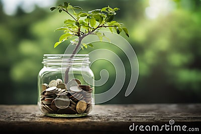 The concept of generating income and wealth through growth and capital Stock Photo