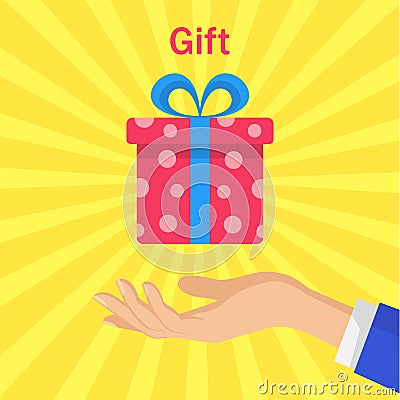 Concept of giving presents. Flat style vector illustration. Vector Illustration