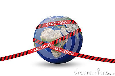 Concept of global political and economic sanctions Stock Photo