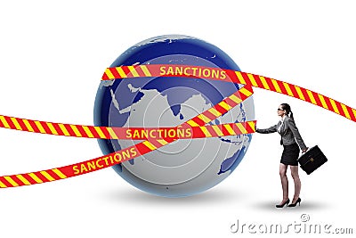 Concept of global political and economic sanctions Stock Photo