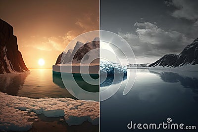 The concept of global warming on planet Earth, generative AI. Stock Photo