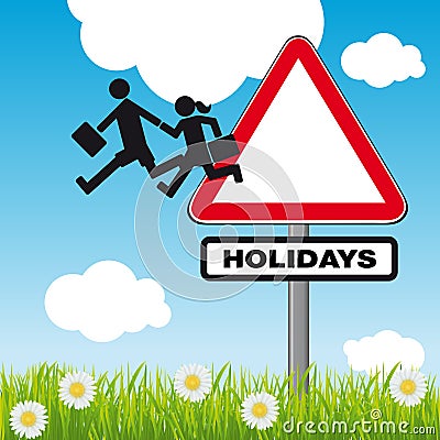 Concept of going on vacation with a cartoon Stock Photo