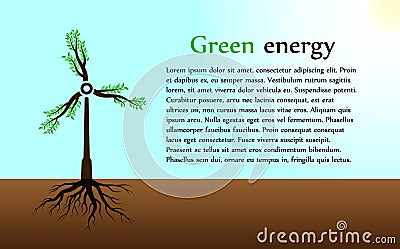 The concept of green energy. Vector Illustration