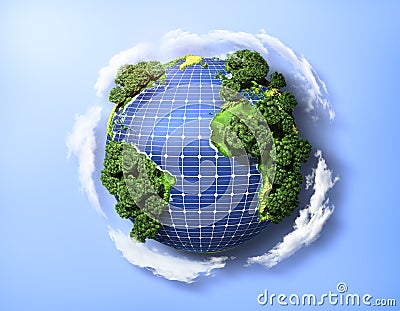 Concept of green solar energy. Stock Photo