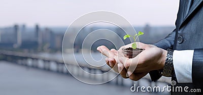 Concept of greening the city and improving the ecology Stock Photo