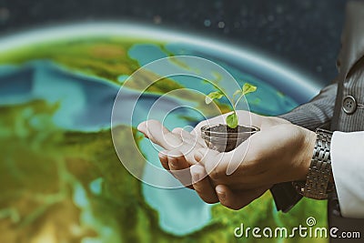 Of greening and environmental protection of the planet Stock Photo