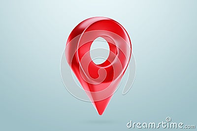 Concept guidebook, navigator. Red location symbol, sign or navigation locator, gps map, pointer, waypoint marker. 3D illustration Cartoon Illustration