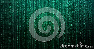 Abstract digital background with binary code. Hackers, darknet, virtual reality and science fiction. Stock Photo