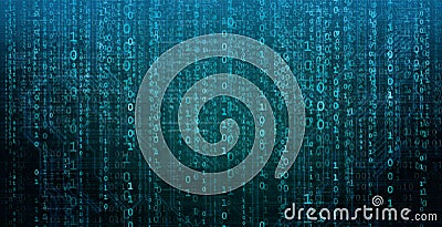 Abstract background with binary code. Hackers, darknet, virtual reality and science fiction concept. Stock Photo