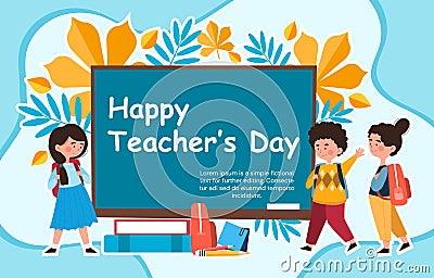 Concept of happy teachers day Vector Illustration