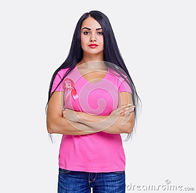 The concept health and prevention of breast cancer. Stock Photo