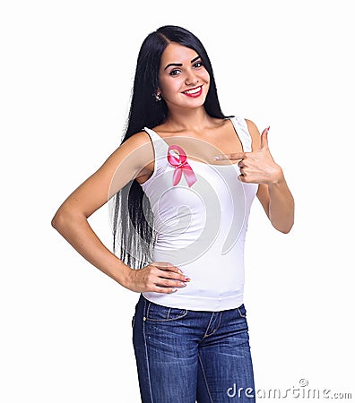 The concept health and prevention of breast cancer. Stock Photo