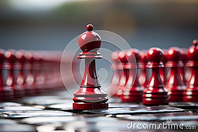 concept highlights the synergy between chess pieces and strategic business. Stock Photo