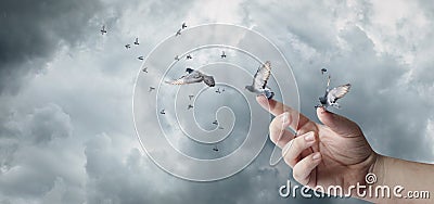 Concept of hope dream and prayer for peace Stock Photo