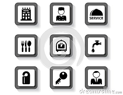 Concept hotel buttons Vector Illustration