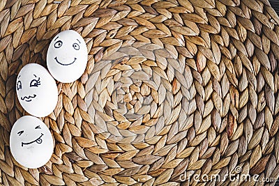 Concept human relationships and emotions eggs - flirtation Stock Photo