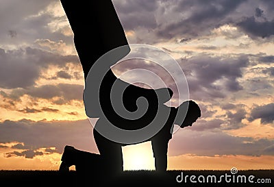 Concept of humiliation of human dignity Stock Photo