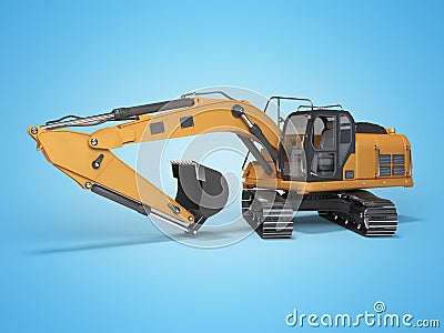 Concept hydraulic excavator with backhoe detailed 3d rendering o Stock Photo