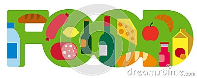 Food grocery banner Vector Illustration