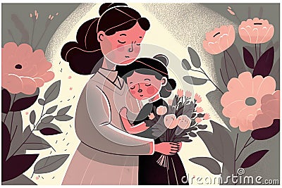 Concept Illustration for Mothers Day Cartoon Illustration