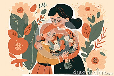 Concept Illustration for Mothers Day Cartoon Illustration
