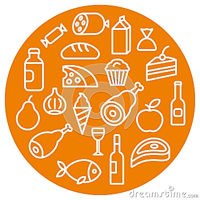 Food grocery icons Vector Illustration