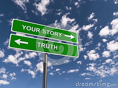 Truth versus your story Cartoon Illustration