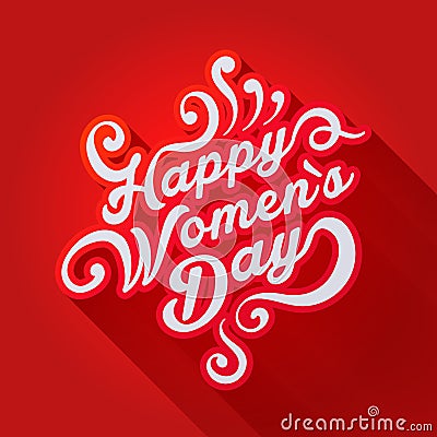 Concept illustration where it is written Happy Women`s Day Vector Illustration