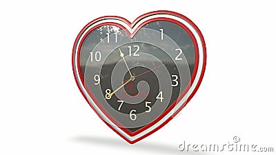Concept image - Alarm clock with every hour set on love 3d-illustration3d-rendering Cartoon Illustration