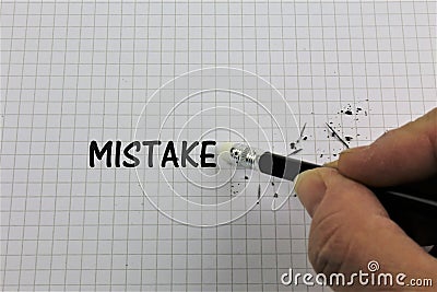 An concept Image of a error correction, mistake - with copy space Stock Photo