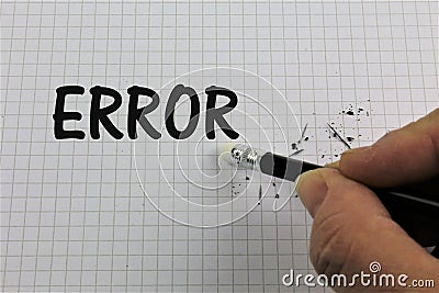 An concept Image of a error correction, mistake - with copy space Stock Photo