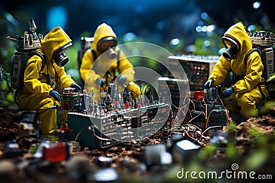 Concept image about how electronics can be hazardous to our environment if not recycled properly. Stock Photo