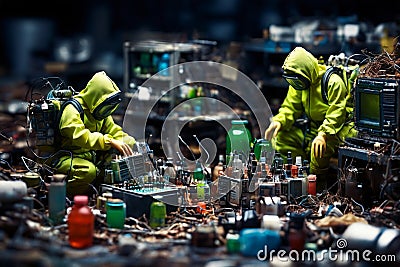 Concept image about how electronics can be hazardous to our environment if not recycled properly. Stock Photo