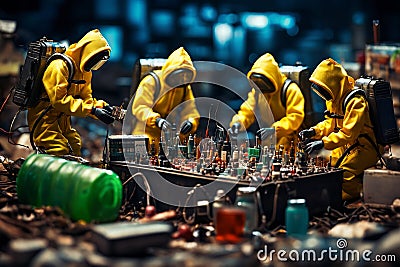 Concept image about how electronics can be hazardous to our environment if not recycled properly. Stock Photo