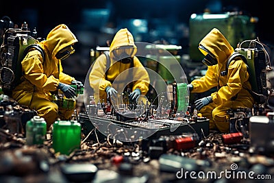 Concept image about how electronics can be hazardous to our environment if not recycled properly. Stock Photo