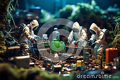 Concept image about how electronics can be hazardous to our environment if not recycled properly. Stock Photo