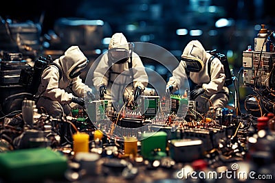 Concept image about how electronics can be hazardous to our environment if not recycled properly. Stock Photo