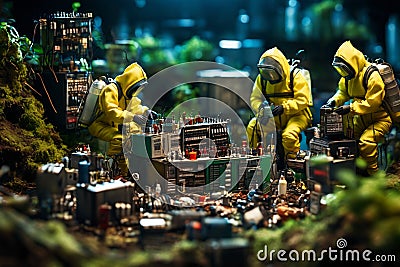 Concept image about how electronics can be hazardous to our environment if not recycled properly. Stock Photo