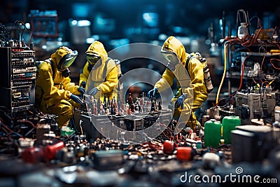 Concept image about how electronics can be hazardous to our environment if not recycled properly. Stock Photo