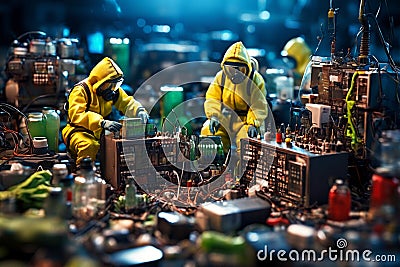 Concept image about how electronics can be hazardous to our environment if not recycled properly. Stock Photo