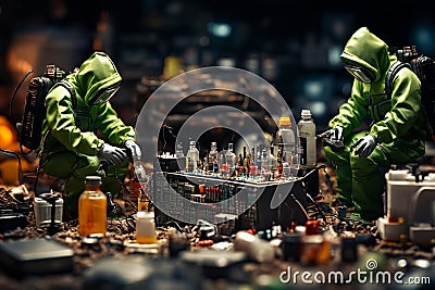 Concept image about how electronics can be hazardous to our environment if not recycled properly. Stock Photo