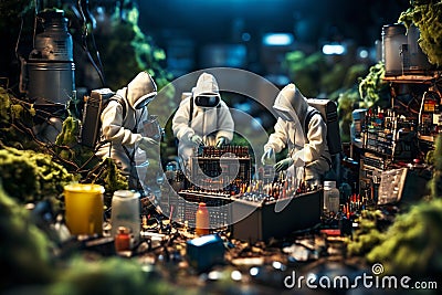 Concept image about how electronics can be hazardous to our environment if not recycled properly. Stock Photo